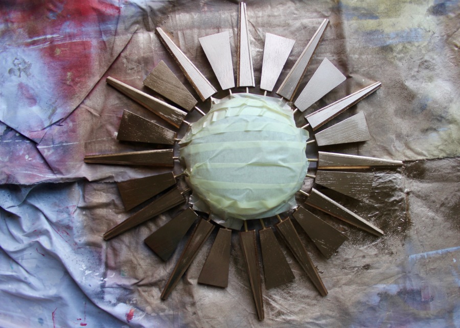 sunburst-clock-taped-for-painting